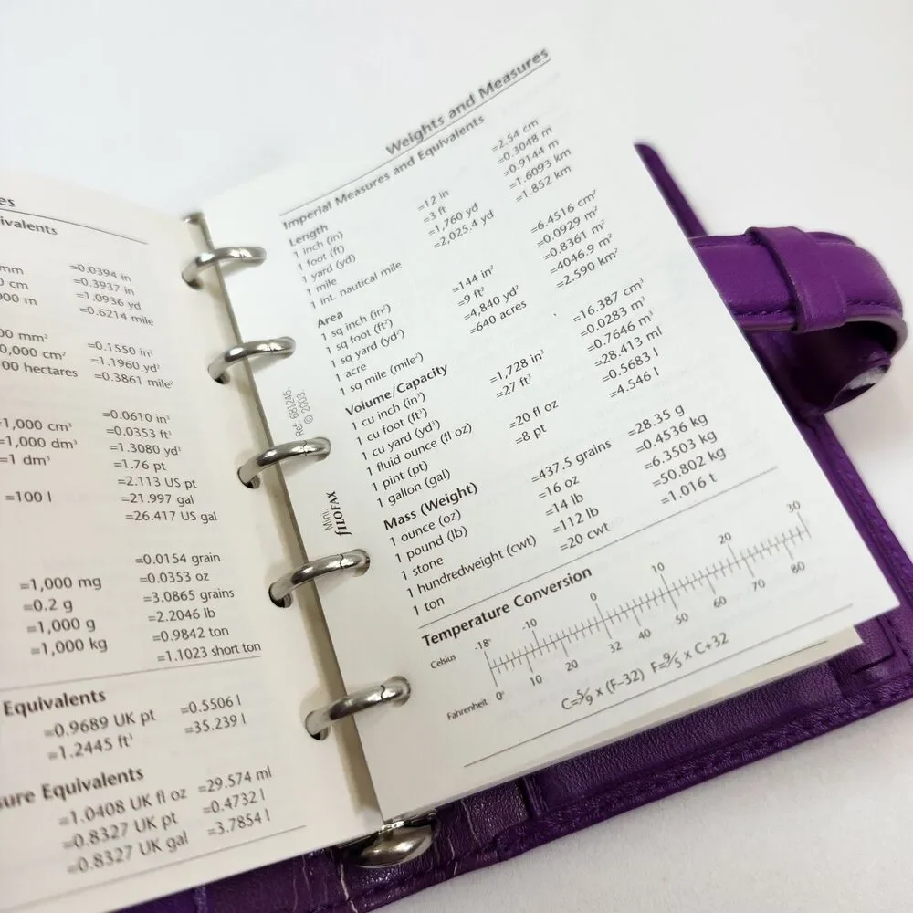 Filofax Mini Bloomsbury Organizer Deluxe Leather Purple Address Book Planner